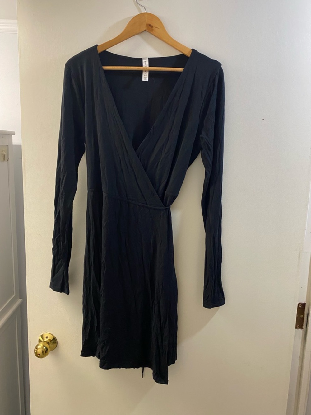 Women’s Black Wrap Dress - Classic Long Sleeve